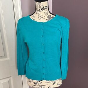 Teal Button-Up Cardigan